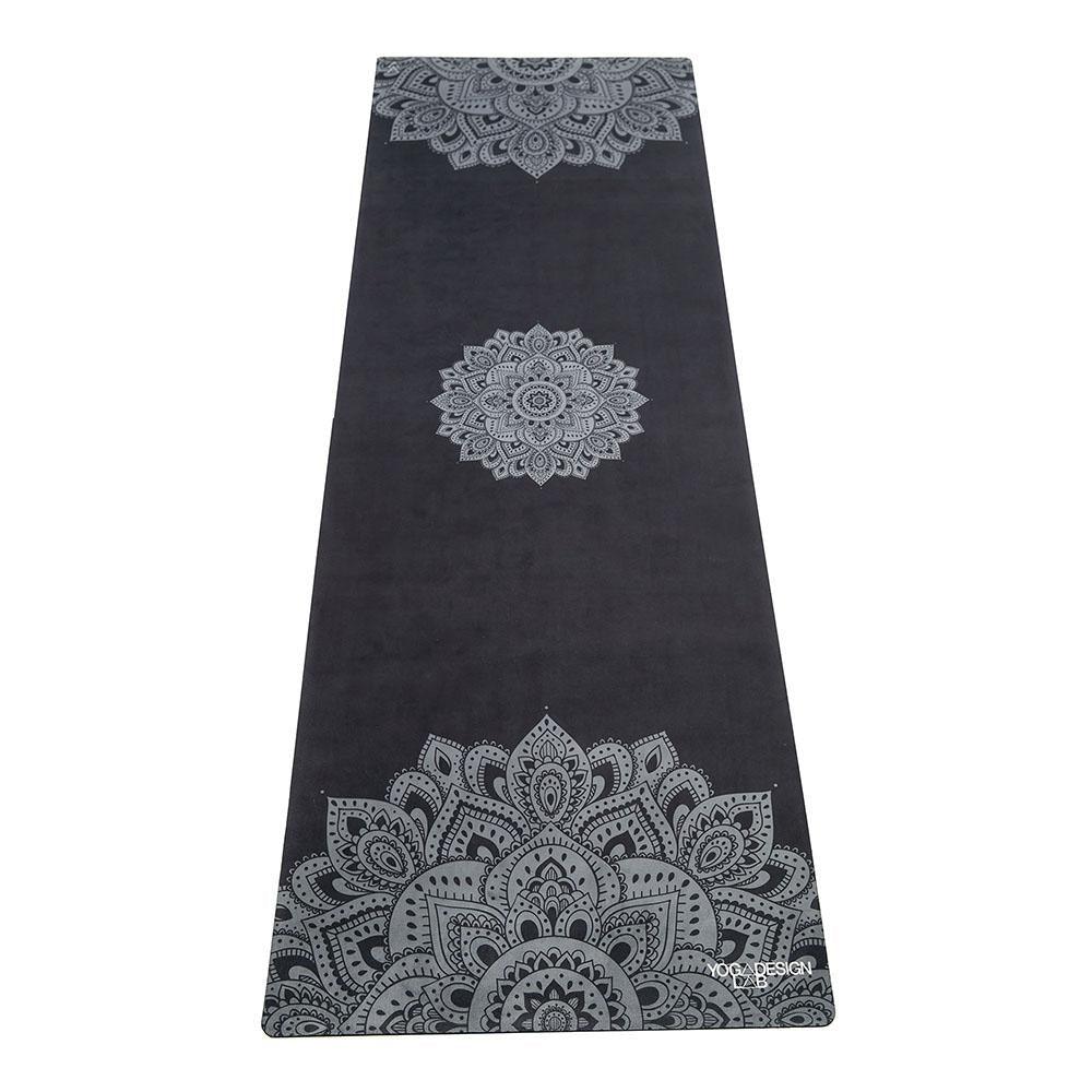 Combo Yoga Mat: 2-in-1 (Mat + Towel) - 1.5mm Mandala Black - Lightweight, Ultra-Soft - Yoga Design Lab 
