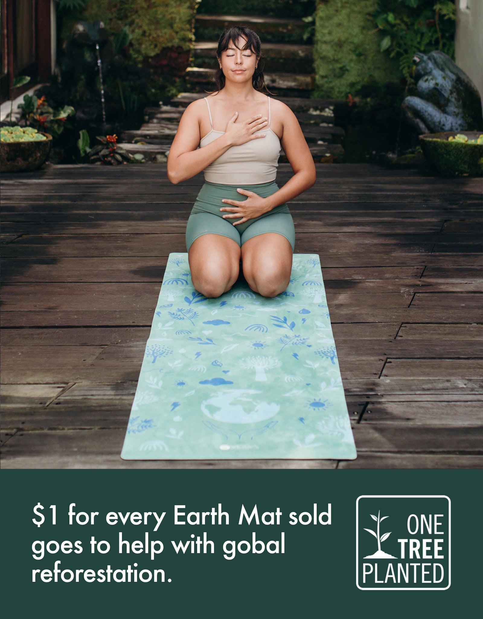 Combo Yoga Mat: 2-in-1 (Mat + Towel) - Earth Green - Lightweight, Ultra-Soft - Yoga Design Lab 