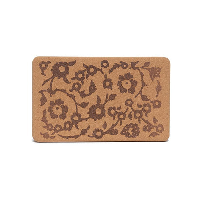 Cork Yoga Block - Floral Batik Tonal - Yoga Design Lab 