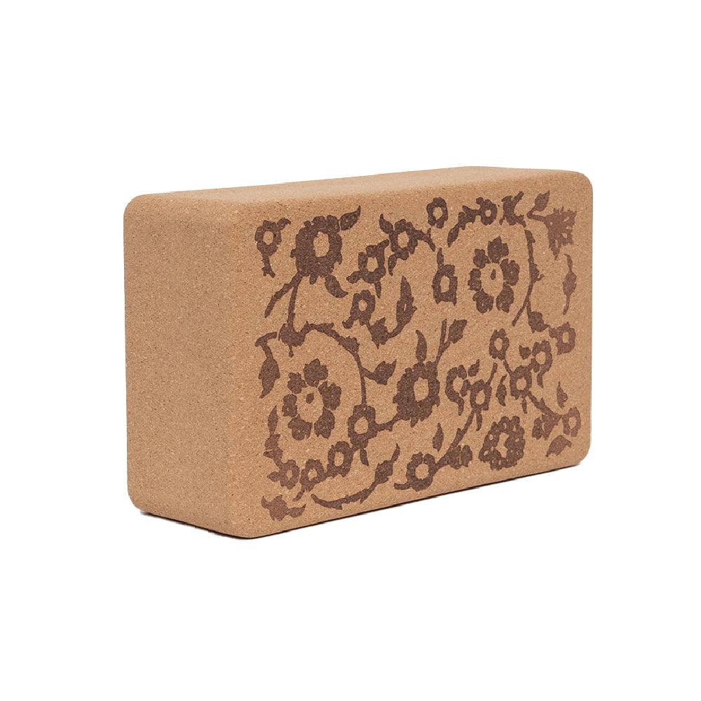 Cork Yoga Block - Floral Batik Tonal - Yoga Design Lab 