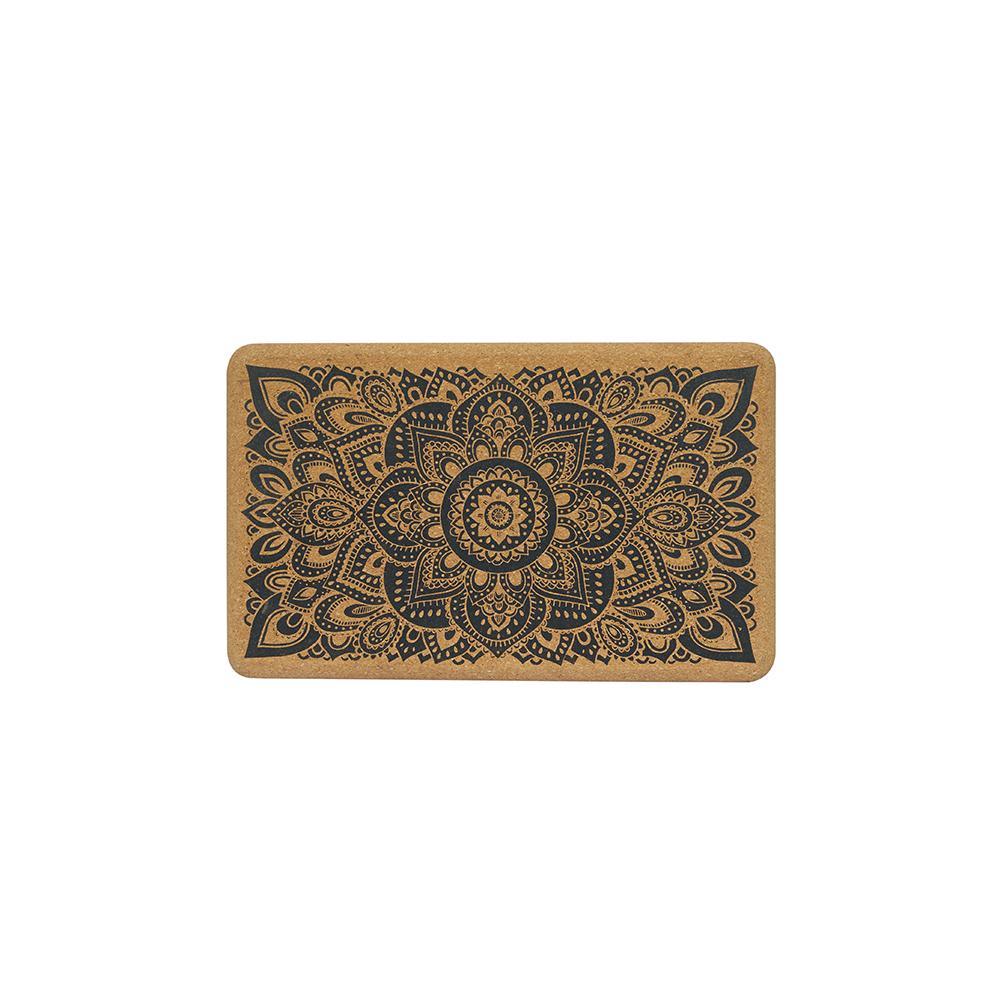 Cork Yoga Block - Mandala Black - Yoga Design Lab 