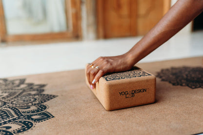 Cork Yoga Block - Mandala Black - Yoga Design Lab 