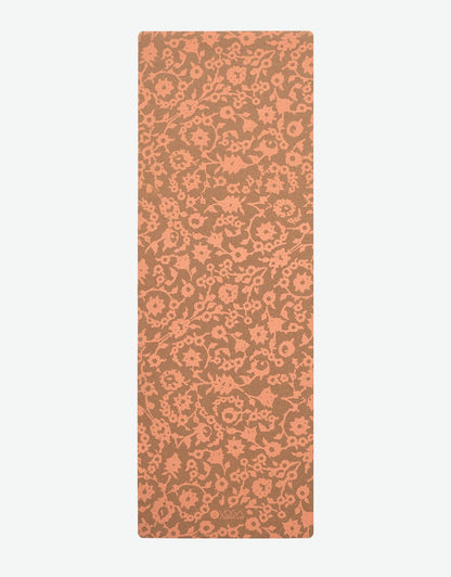 Cork Yoga Mat - Floral Batik Coral - Yoga Design Lab 