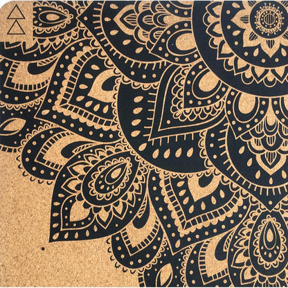 Cork Yoga Mat - Mandala Black - Yoga Design Lab 