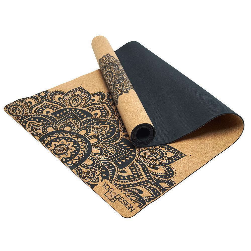 Cork Yoga Mat - Mandala Black - Yoga Design Lab 