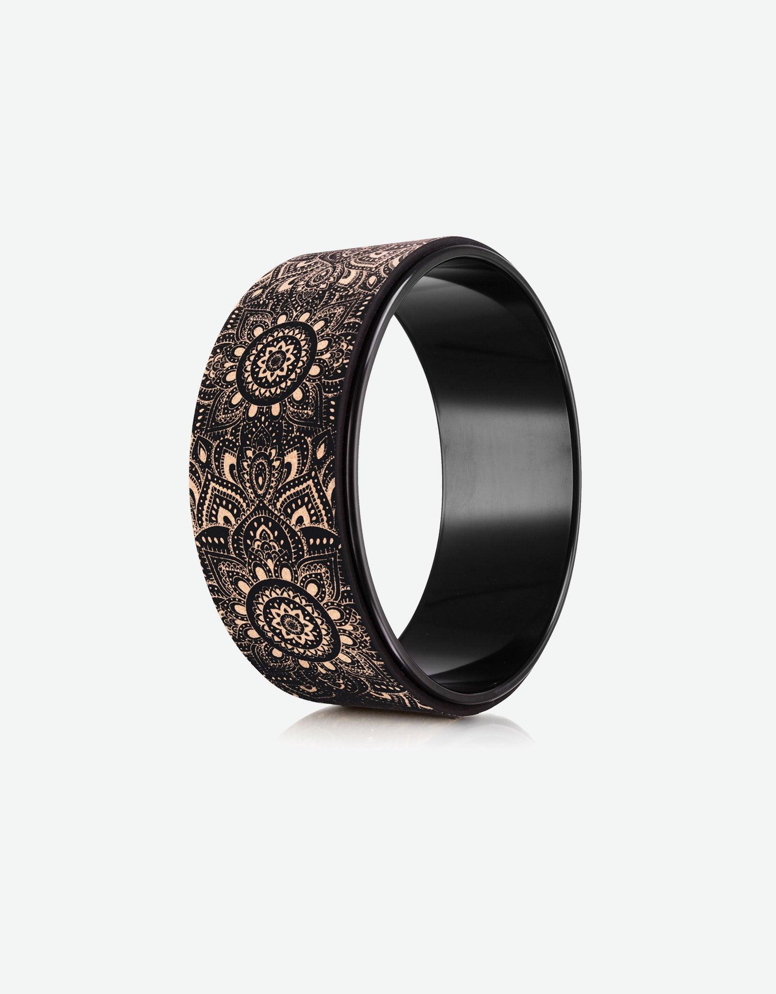 Cork Yoga Wheel - Mandala Black - Yoga Design Lab 