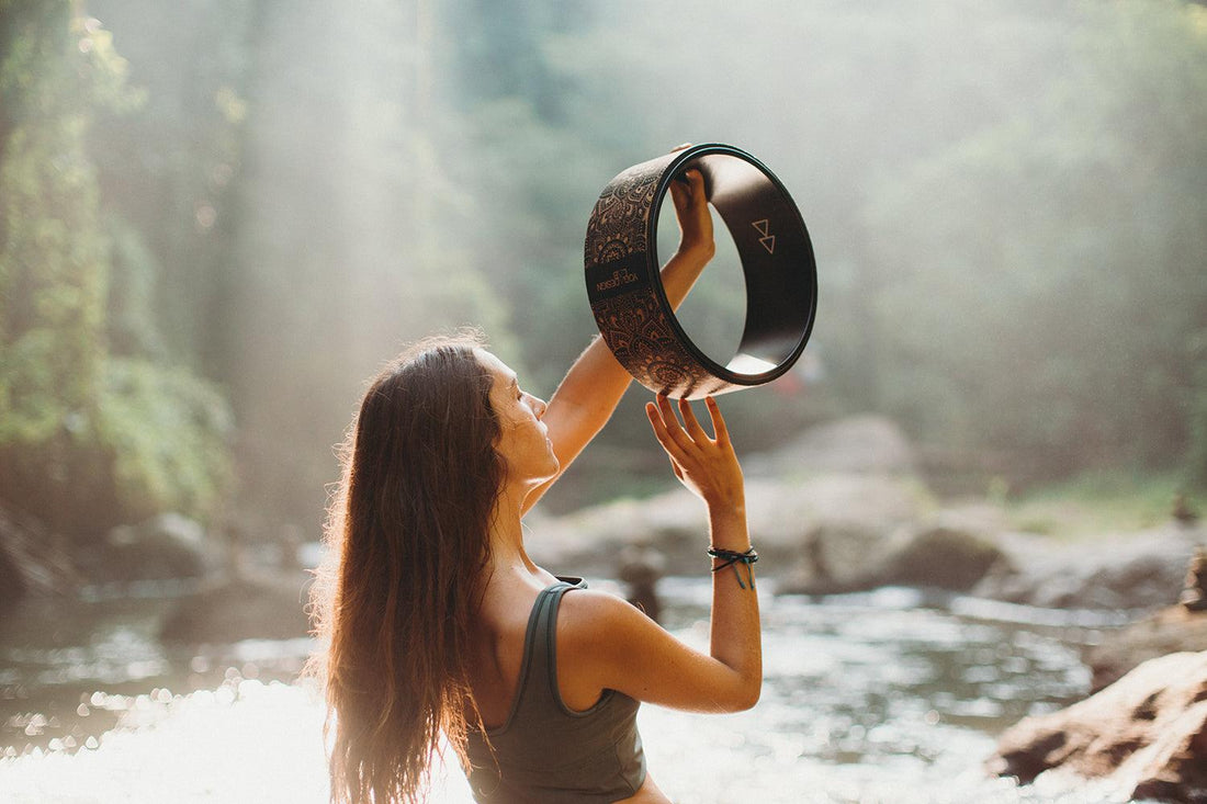 Cork Yoga Wheel - Mandala Black - Yoga Design Lab 