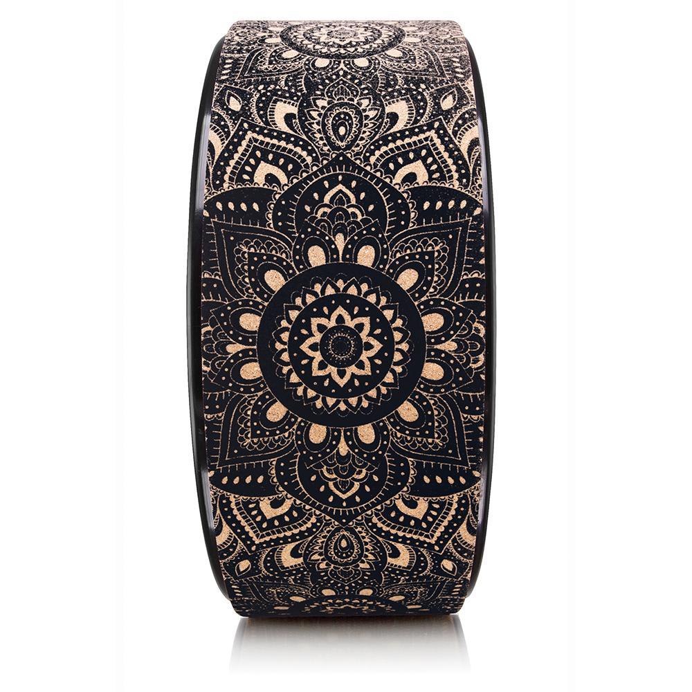 Cork Yoga Wheel - Mandala Black - Yoga Design Lab 