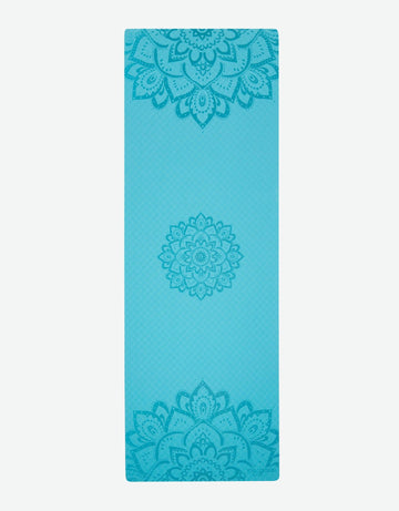 Flow Yoga Mat - Pure Mandala Aqua 6mm - Ideal Mat For Beginners - Yoga Design Lab 