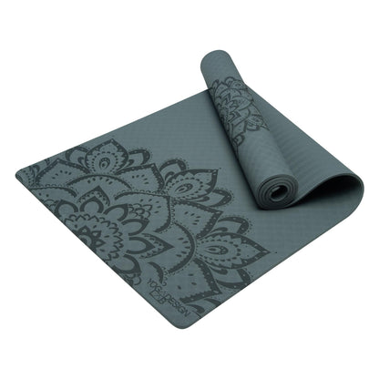 Flow Yoga Mat - Mandala Charcoal - Yoga Design Lab 