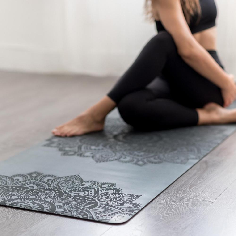 Infinity Yoga Mat - 5mm - Mandala Charcoal- The Best Yoga Mat provides great support - Yoga Design Lab 