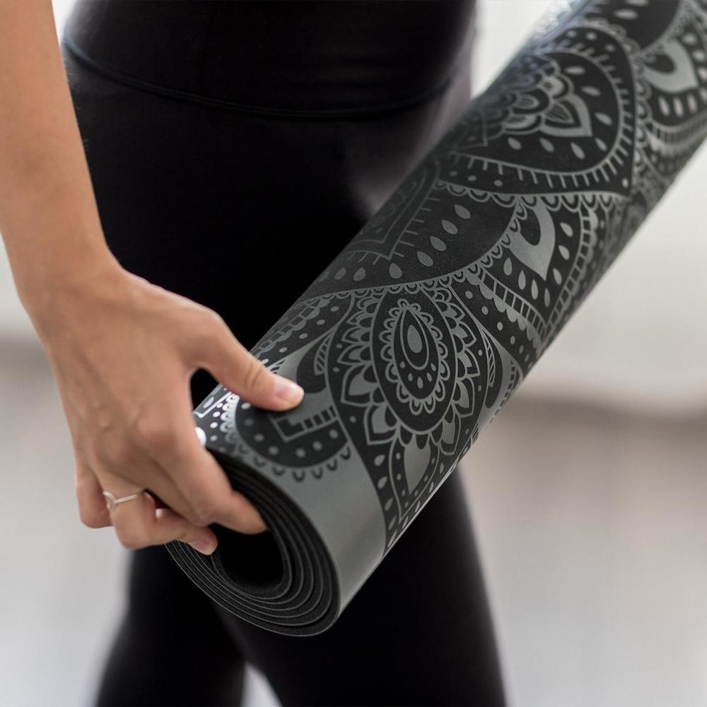 Infinity Yoga Mat - 5mm - Mandala Charcoal- The Best Yoga Mat provides great support - Yoga Design Lab 