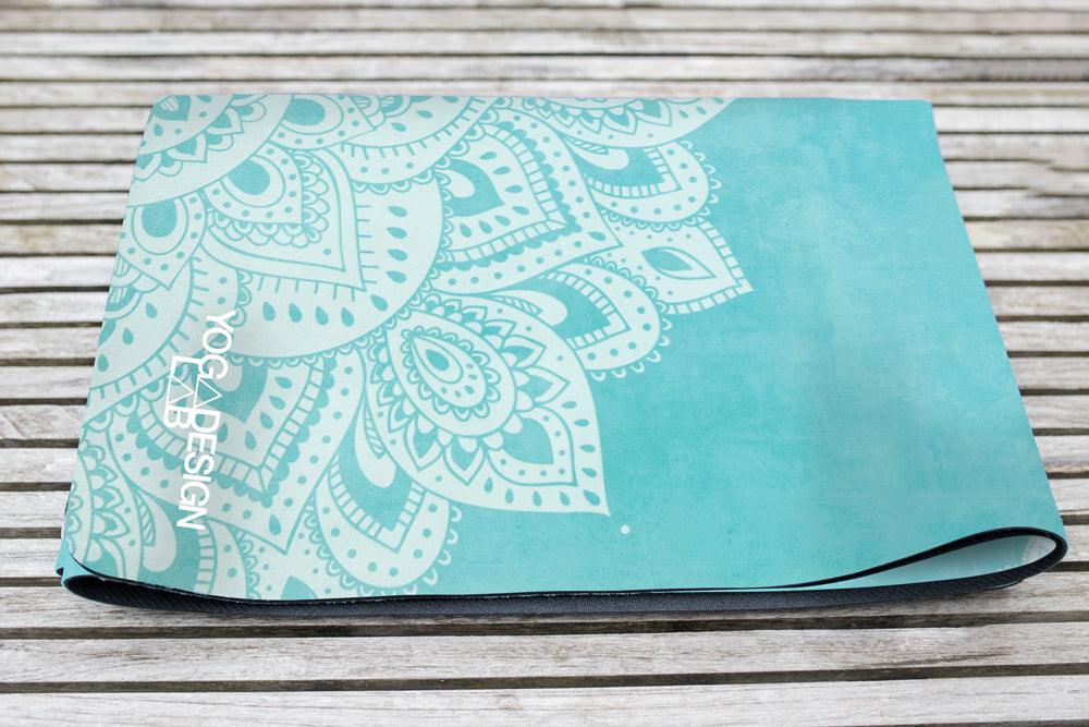 Travel Combo Yoga Mat - 2-in-1 (Mat + Towel) - Mandala Turquoise 1.5 mm - Yoga Design Lab 