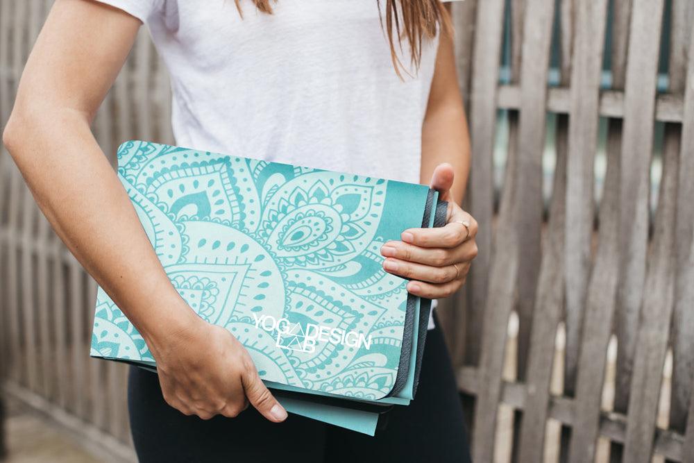 Travel Combo Yoga Mat - Mandala Turquoise - Yoga Design Lab 