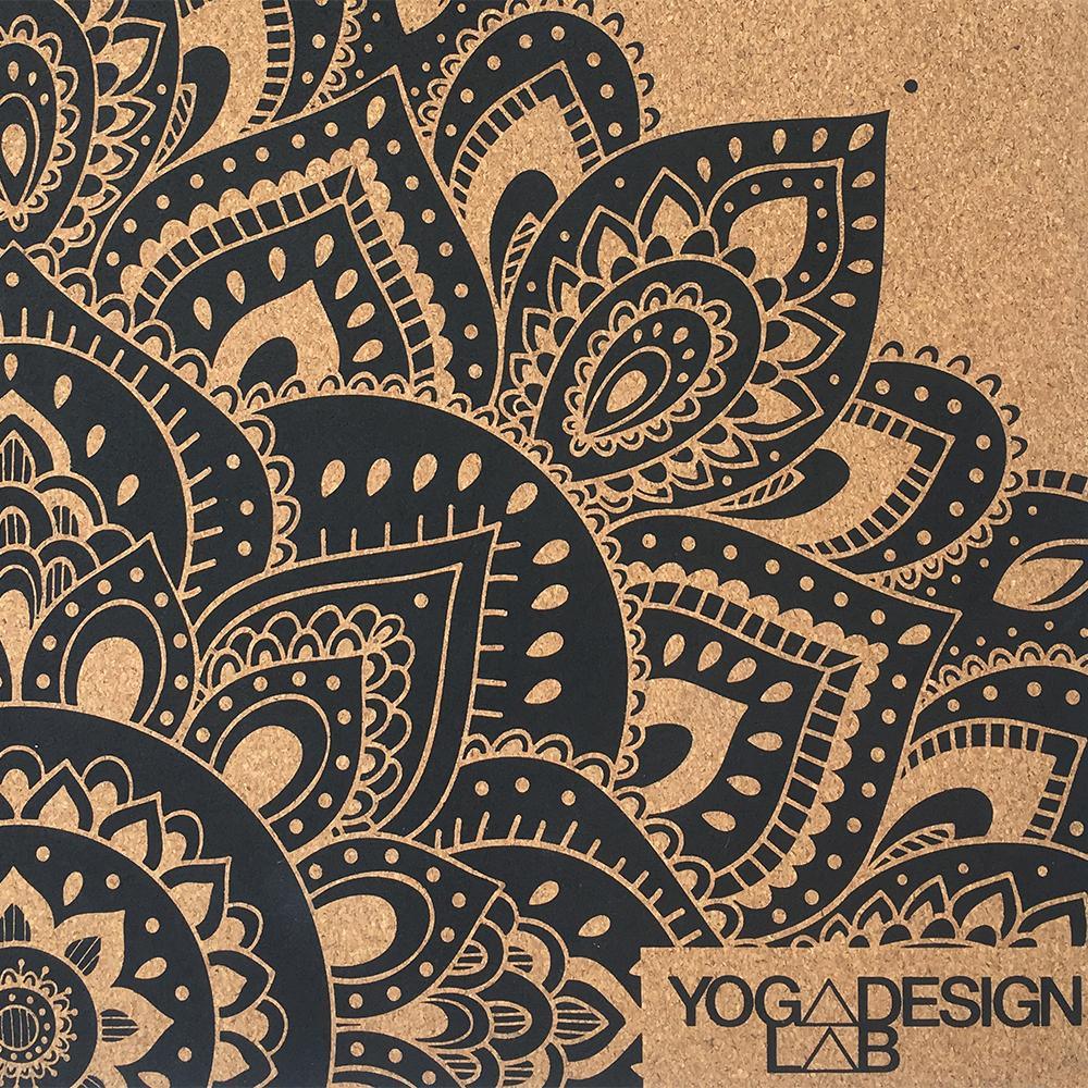 Travel Cork Yoga Mat - Mandala Black - 1.5mm for experienced yogis - Yoga Design Lab 