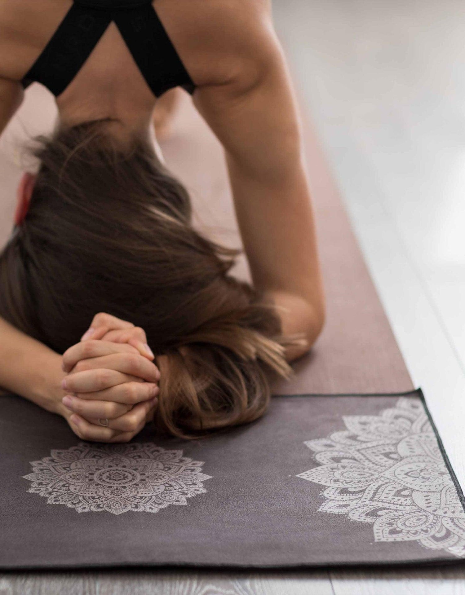 Yoga Hand Towel - Mandala Black - Yoga Design Lab 