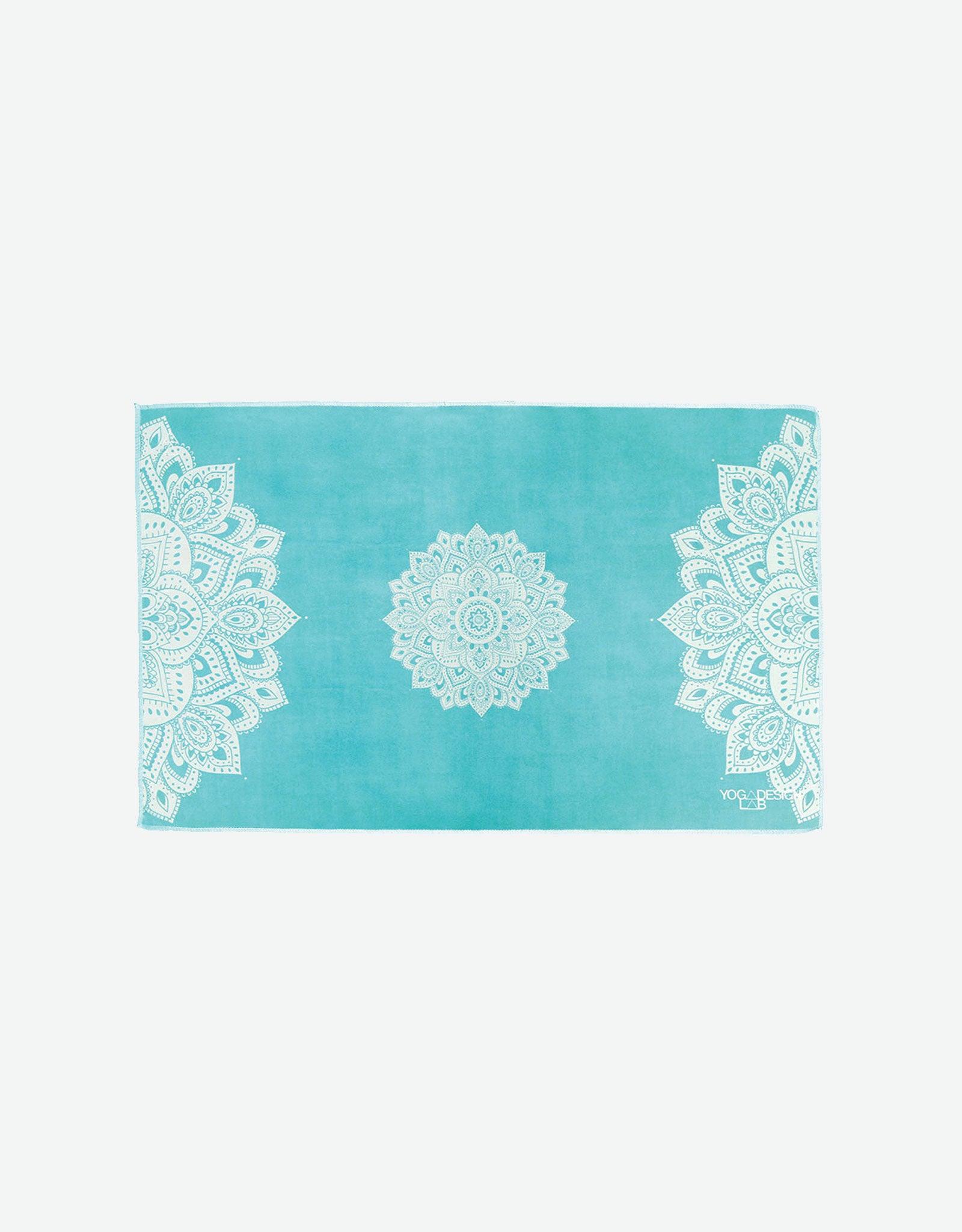 Yoga Hand Towel - Mandala Turquoise - Lightweight, Absorbent Material - Yoga Design Lab 