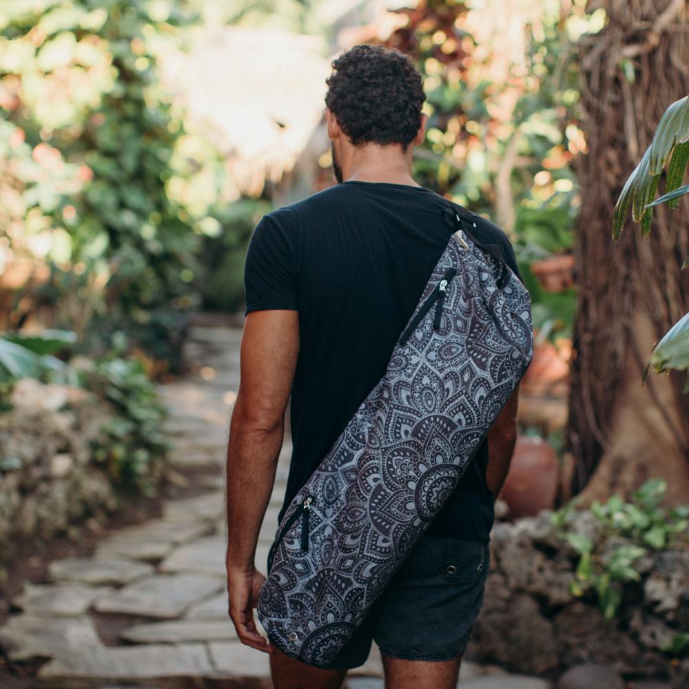 Yoga Mat Bag - Mandala Charcoal - Best For Travel To Studio or Gym - Yoga Design Lab 