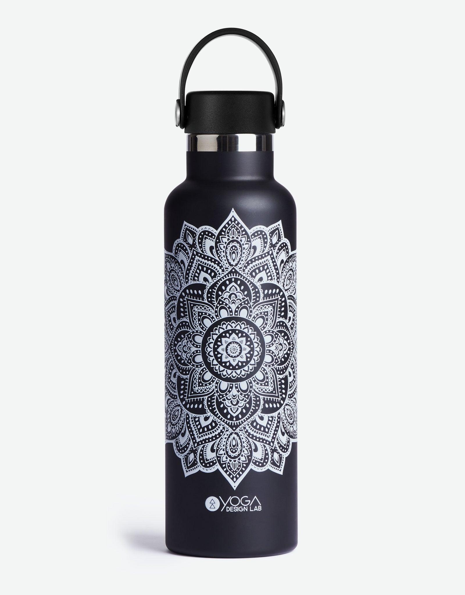 Yoga Water - Bottle - Mandala - White - Insulated Water Bottle & Stainless Steel Bottles. - Yoga Design Lab 